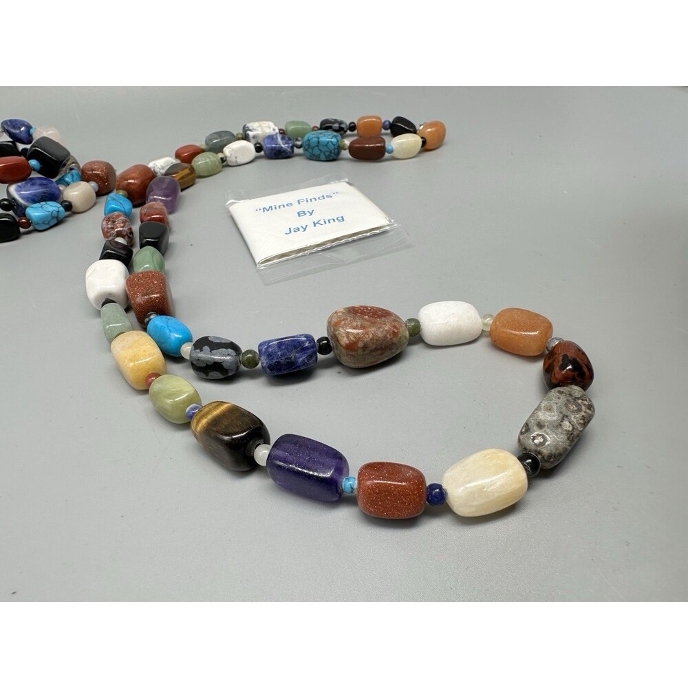 Mine Finds Jay King Gemstone Necklace & Bracelet Set Sodalite Amethyst Agate - Picture 2 of 4